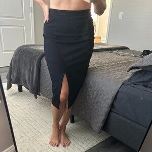 Halogen Black Pencil Skirt with Slit - Size 2